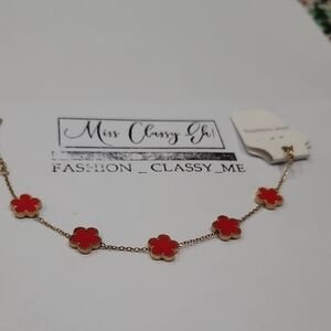 Red Floral Necklace